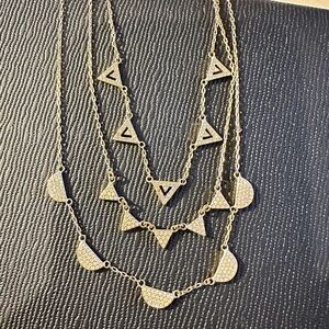 Stella & Dot Gold Geometric Necklace Set